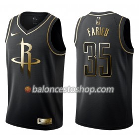 Camiseta Hombre NBA Houston Rockets Kenneth Faried 35 Nike Negro Golden Edition Swingman